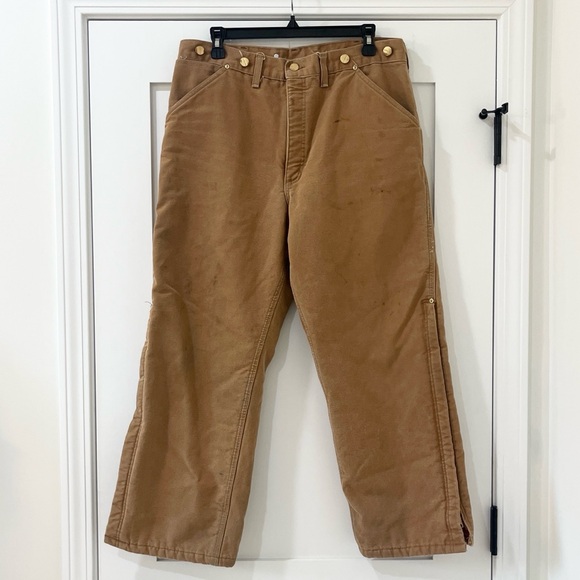 VTG Carhartt Quilt Lined Double Knee Duck Work Pants